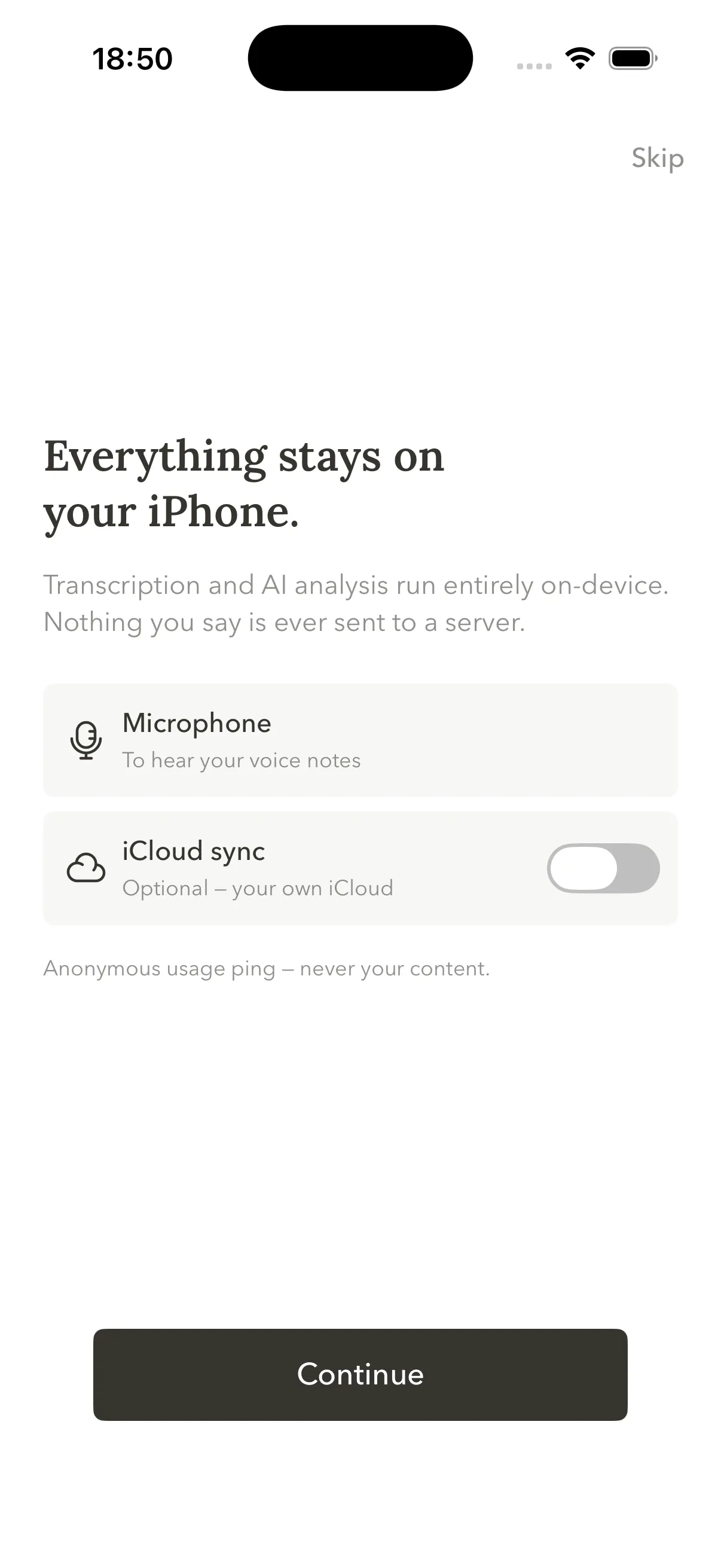Furu privacy screen: nothing ever leaves your phone